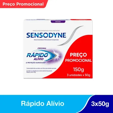 Creme Dental Sensodyne Rápido Alívio com 50g cada Leve 3 Pague 2