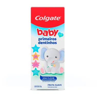 Gel Dental Colgate Baby Primeiros Dentinhos Sabor Fruta Suave Sem Flúor 50g