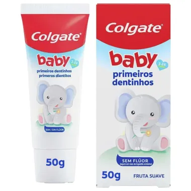 Creme Dental Colgate Baby Primeiros Dentinhos sem Fl&uacute;or 50g