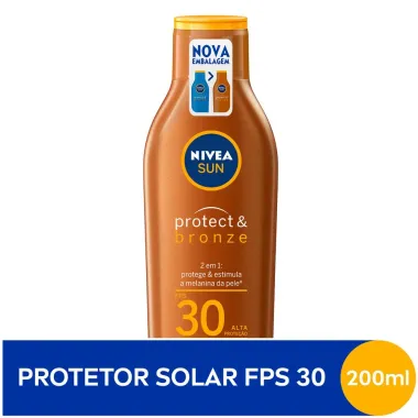 Protetor Solar Nivea Sun Protect & Bronze FPS 30 Lo&ccedil;&atilde;o 200ml