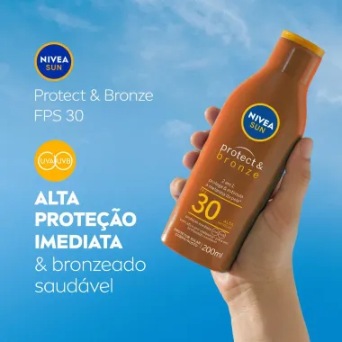 Protetor Solar Nivea Sun Protect & Bronze FPS 30 Lo&ccedil;&atilde;o 200ml
