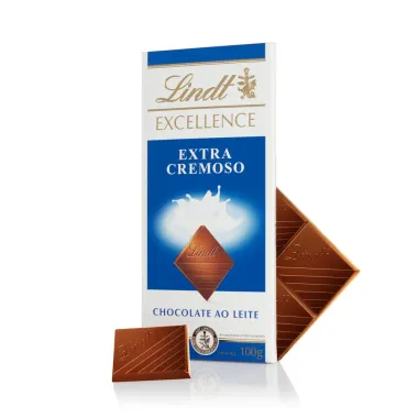 Chocolate Lindt Excellence Extra Cremoso ao Leite com 100g