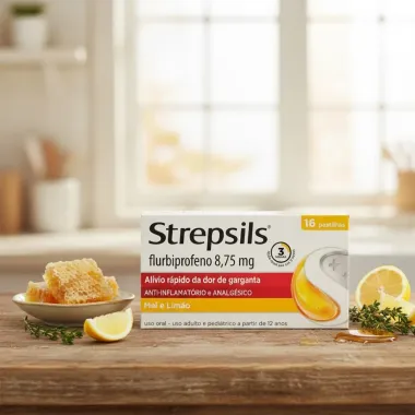 Pastilhas para Garganta Strepsils Sabor Mel e Limão 16 Pastilhas