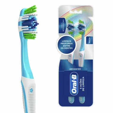 Escova Dental Oral-B Complete 5 Ações de Limpeza 40 Macia Cores Sortidas com 2 Unidades