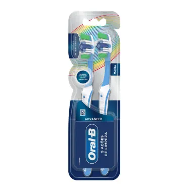 Escova Dental Oral-B Complete 5 Ações de Limpeza 40 Macia Cores Sortidas com 2 Unidades