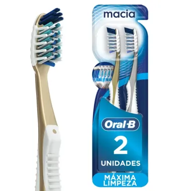 Escova Dental Oral-B Advanced 7 Benef&iacute;cios Macia 2 Unidades