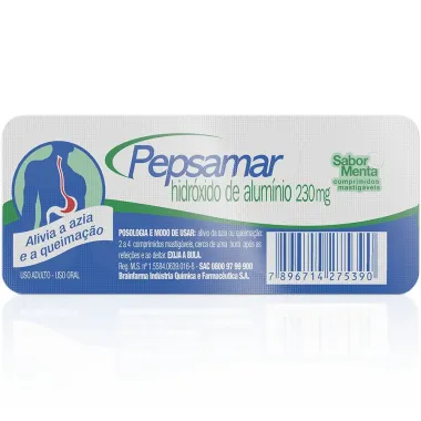 Antiácido Pepsamar Menta 10 Comprimidos Mastigáveis