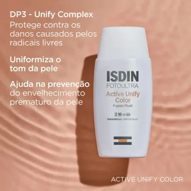 Clareador e Protetor Solar ISDIN Active Unify com Cor FPS99 50ml