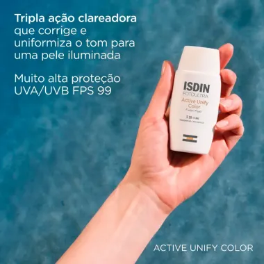 Clareador e Protetor Solar ISDIN Active Unify com Cor FPS99 50ml