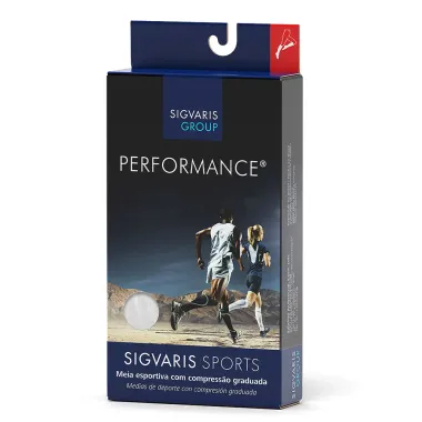 Meia Panturrilha (3/4) Sigvaris Performance 20-30mmHg Branca G (Tamanho Grande) Longo (G3) Ponteira Fechada