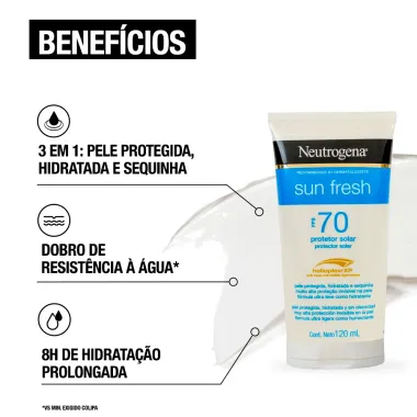 Protetor Solar Neutrogena Sun Fresh FPS 70 120ml