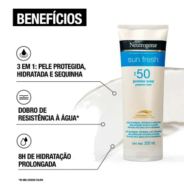 Protetor Solar Neutrogena Sun Fresh FPS 50 200ml