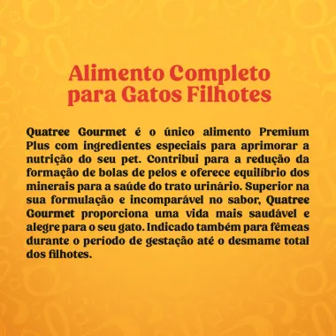 Ração para Gatos Filhotes Quatree Gourmet Sabor Carne e Leite 1Kg