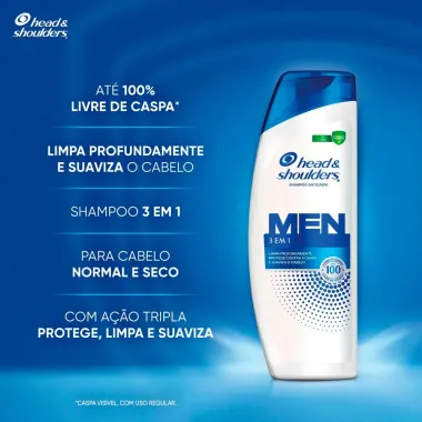 Shampoo Head & Shoulders Men  3 em 1 Anticaspa 400ml