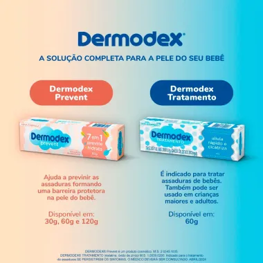 Dermodex Prevent Creme para Preven&ccedil;&atilde;o de Assaduras 7 em 1 60g