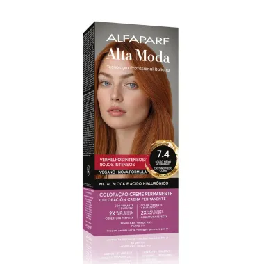 Tintura Creme Altamoda Alfaparf Ouro Cobre 7.4 Kit