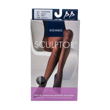 Legging Anticelulite Sigvaris Sculptor 15-20mmHg P (Tamanho Pequeno) Longo (P2) Cor Preta