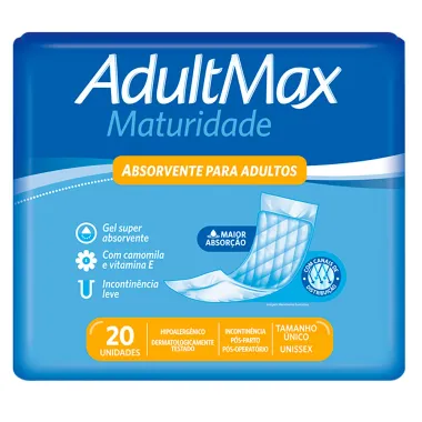 Absorvente Geriátrico Adultmax Maturidade com 20 Unidades