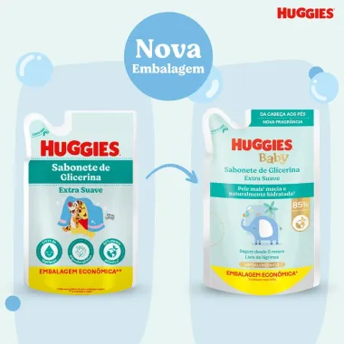 Sabonete L&iacute;quido Infantil Huggies Extra Suave Refil 200ml