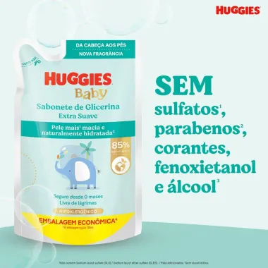 Sabonete L&iacute;quido Infantil Huggies Extra Suave Refil 200ml