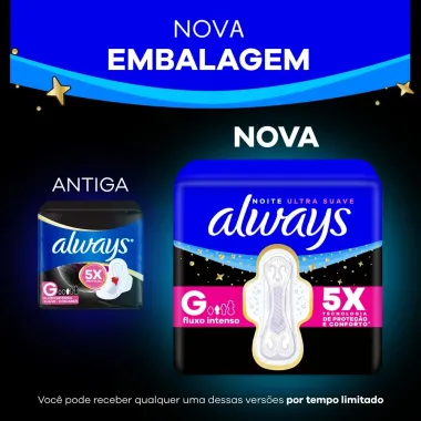 Absorvente Always Noite Ultra Suave com Abas 16 Unidades
