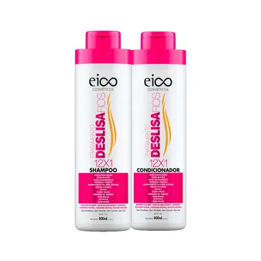 Kit Shampoo + Condicionador Eico Cosméticos Deslisa Fios 800ml cada