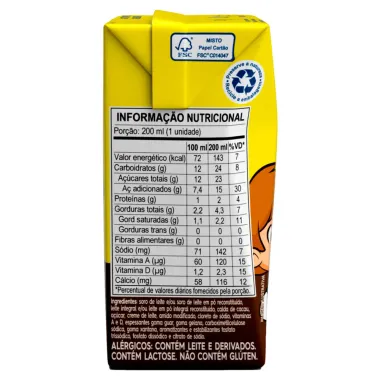 Bebida Láctea Pirakids School Chocolate 200ml