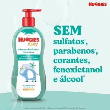Sabonete L&iacute;quido Infantil Huggies Extra Suave 600ml