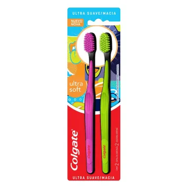 Escova Dental Colgate Ultra Soft Macia Cores Sortidas 2 Unidades