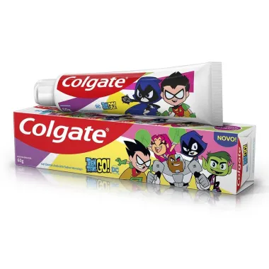 Creme Dental Infantil Colgate Teen Titans Go! Sabor Morango 60g