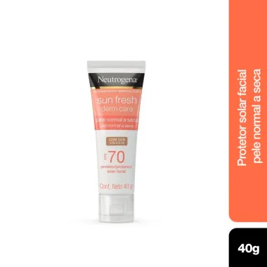 Protetor Solar Facial Neutrogena Sun Fresh Derm Care FPS 70 com Cor 40g