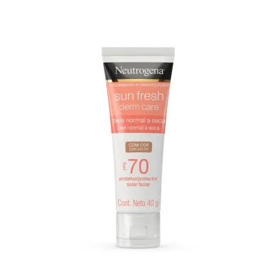 Protetor Solar Facial Neutrogena Sun Fresh Derm Care FPS 70 com Cor 40g