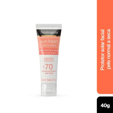 Protetor Solar Facial Neutrogena Sun Fresh Derm Care FPS 70 Sem Cor Pele Normal a Seca 40g