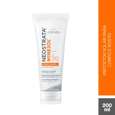Protetor Solar Minesol NeoStrata Corpo e Rosto FPS 70 200ml