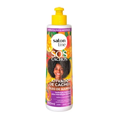 Ativador de Cachos Salon Line SOS Cachos &Oacute;leo de Manga Hidrata&ccedil;&atilde;o e Antifrizz 300ml