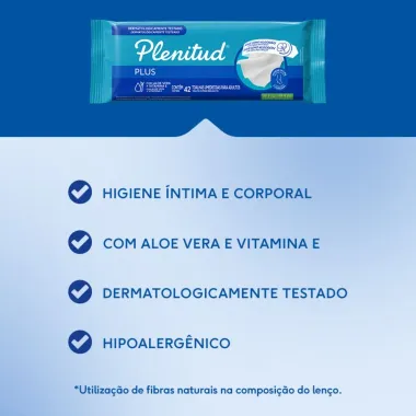 Toalha Umedecida Plenitud com 42 Unidades