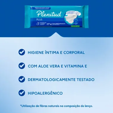 Toalha Umedecida Plenitud com 42 Unidades