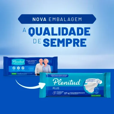 Toalha Umedecida Plenitud com 42 Unidades