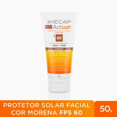 Protetor Solar Imecap Actsun FPS 60 Cor Morena 50g