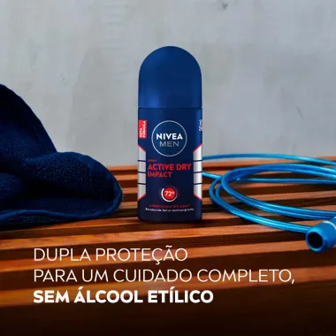 Desodorante Nivea Men Dry Impact Plus Roll-on Antitranspirante 48h com 2 Unidades de 50ml cada 50% Desconto na 2&ordf; Unidade