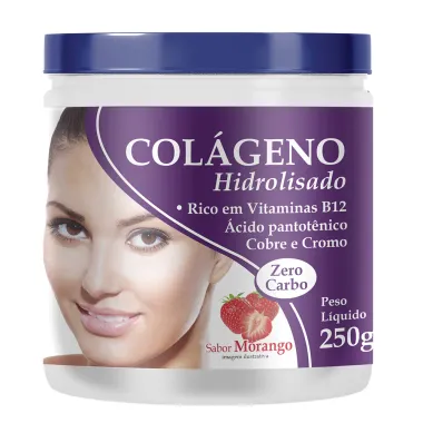 Col&aacute;geno Hidrolisado Health Labs Sabor Morango 250g