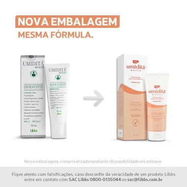 Umiditá Rosto Libbs FPS 25 Creme Gel Hidratante com 50ml