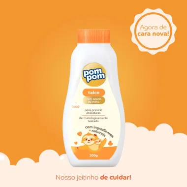 Talco Infantil Pom Pom com 200g