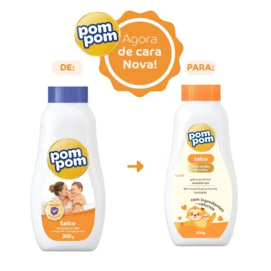 Talco Infantil Pom Pom com 200g