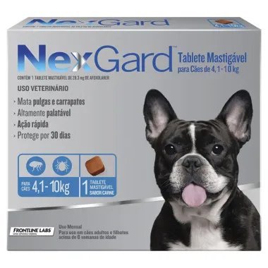 NexGard Contra Pulgas e Carrapatos para Cães de 4,1 a 10kg 1 Tablete Mastigável