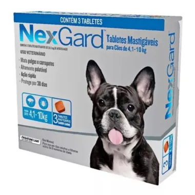 NexGard Contra Pulgas e Carrapatos para Cães de 4,1 a 10kg 1 Tablete Mastigável