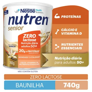 Nutren Senior Complemento Alimentar Baunilha Zero Lactose 740g