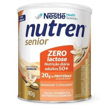 Nutren Senior Complemento Alimentar Baunilha Zero Lactose 740g