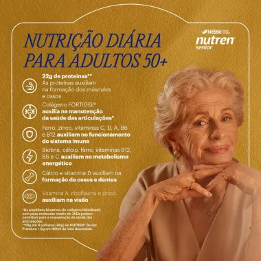Nutren Senior Complemento Alimentar Baunilha Zero Lactose 740g