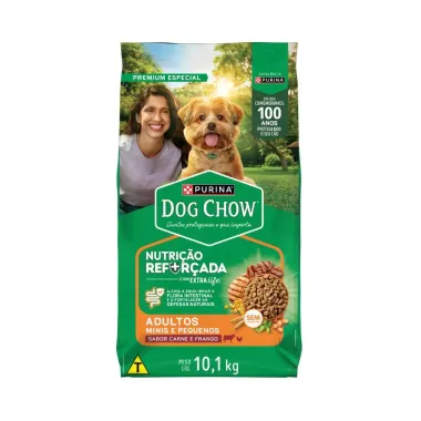 Ra&ccedil;&atilde;o para C&atilde;es Dog Chow Extra Life Adultos Minis e Pequenos Carne Frango e Arroz 10,1kg
